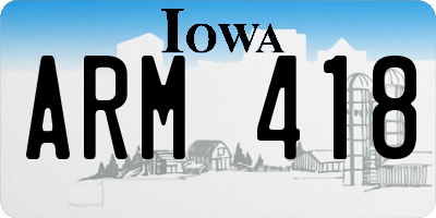 IA license plate ARM418