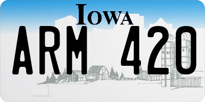 IA license plate ARM420