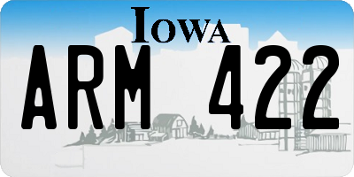 IA license plate ARM422