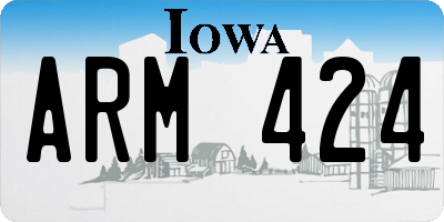 IA license plate ARM424