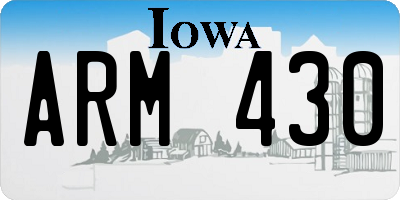 IA license plate ARM430