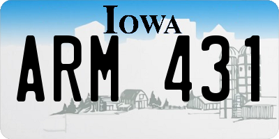 IA license plate ARM431