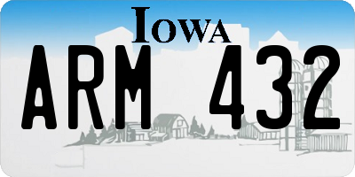 IA license plate ARM432