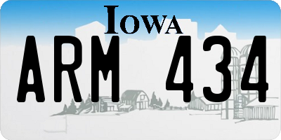 IA license plate ARM434
