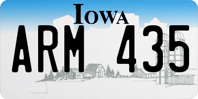 IA license plate ARM435