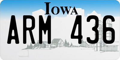 IA license plate ARM436