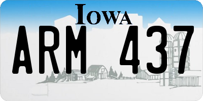 IA license plate ARM437