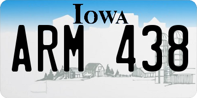 IA license plate ARM438