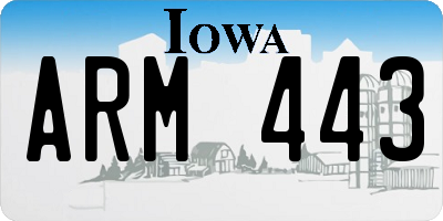 IA license plate ARM443