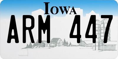 IA license plate ARM447
