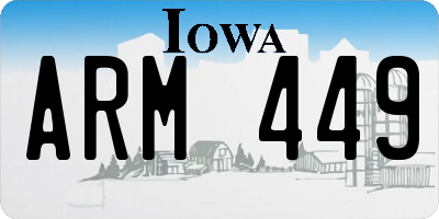 IA license plate ARM449
