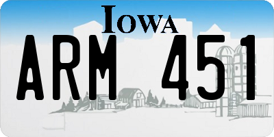 IA license plate ARM451