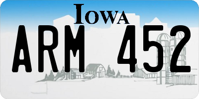 IA license plate ARM452