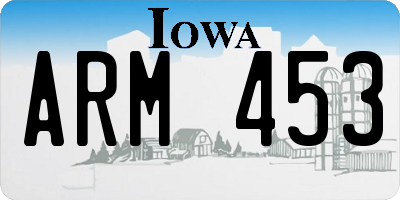 IA license plate ARM453