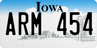 IA license plate ARM454