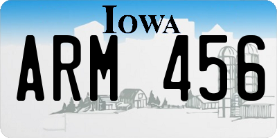 IA license plate ARM456