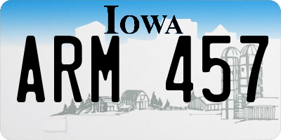 IA license plate ARM457