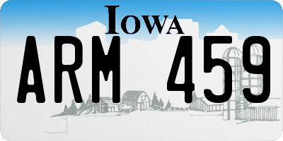 IA license plate ARM459