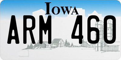 IA license plate ARM460