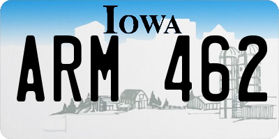 IA license plate ARM462