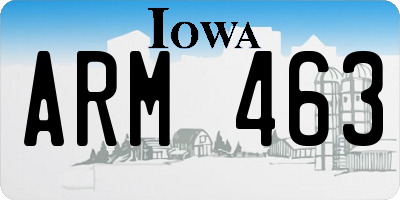 IA license plate ARM463