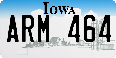 IA license plate ARM464