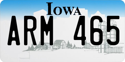 IA license plate ARM465