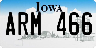 IA license plate ARM466