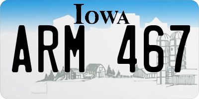 IA license plate ARM467