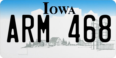 IA license plate ARM468