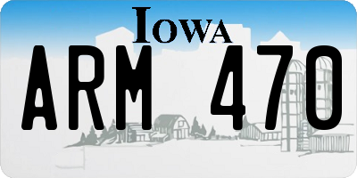 IA license plate ARM470
