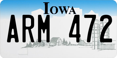 IA license plate ARM472