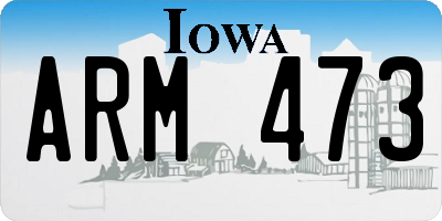 IA license plate ARM473