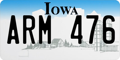 IA license plate ARM476