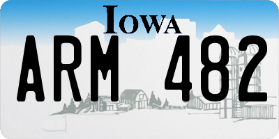 IA license plate ARM482