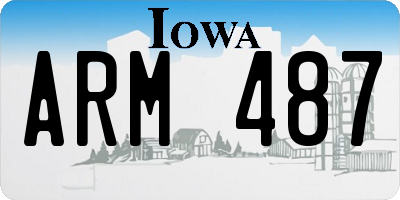 IA license plate ARM487