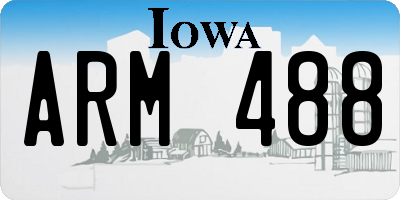 IA license plate ARM488