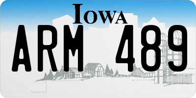 IA license plate ARM489