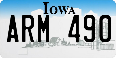 IA license plate ARM490