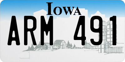 IA license plate ARM491