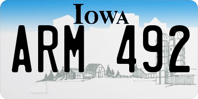 IA license plate ARM492