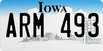 IA license plate ARM493