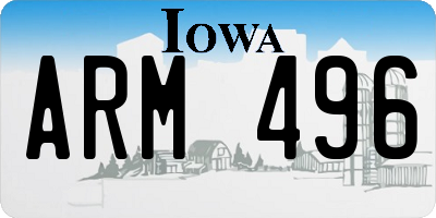 IA license plate ARM496