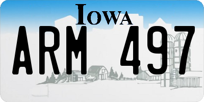 IA license plate ARM497