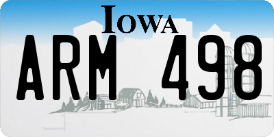 IA license plate ARM498