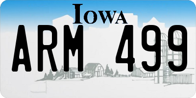 IA license plate ARM499