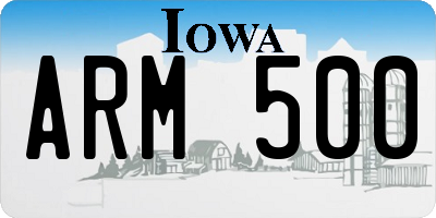 IA license plate ARM500