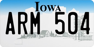 IA license plate ARM504