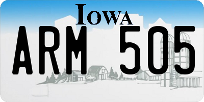 IA license plate ARM505