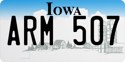 IA license plate ARM507